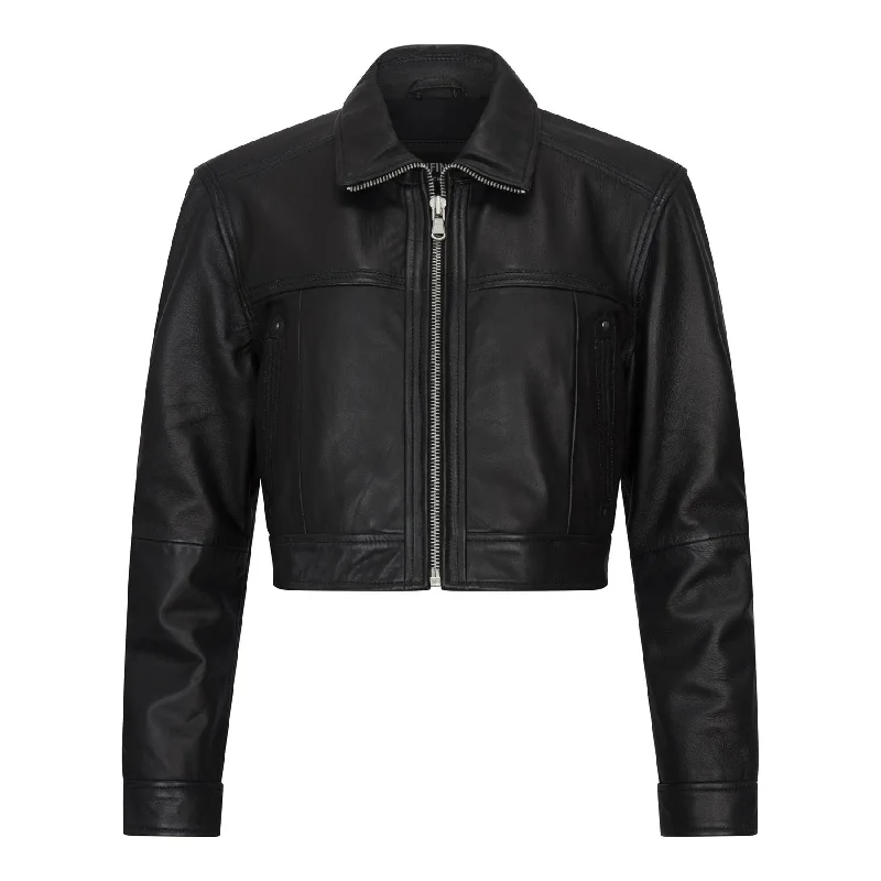 Women's Artificial Fur - Patterned Leggings​ Women's Leather Jacket Cropped Biker Zipper Short Coat