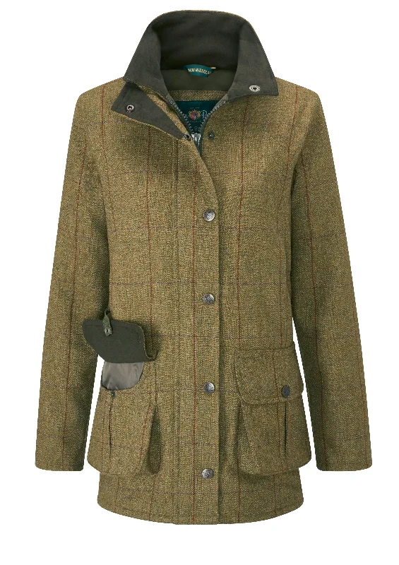 Women's military - style jackets with epaulets for a tough and fashionable appearance Alan Paine Women's Rutland Waterproof Tweed Coat Women's military - style jackets with epaulets for a tough and fashionable appearance Alan Paine Women's Rutland Waterproof Tweed Coat