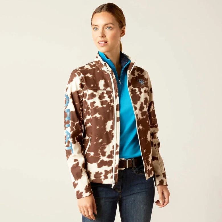Women's cropped satin jackets in pastel shades for a glamorous evening out  Ariat Women's Team Softshell Pony Print Jacket