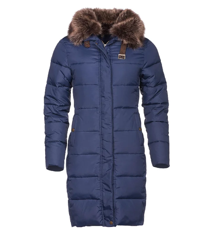 Women's cropped down jackets in bold colors for a sporty and fashionable winter outfit  Baleno Paris Women's Padded Coat-Navy