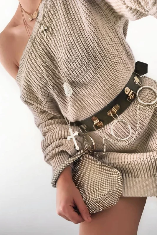 Plus Size Women's Long Sleeve Cable Knit Sweater Dresses Ariel Beige Off The Shoulder Knit Jumper Dress Plus Size Women's Long Sleeve Cable Knit Sweater Dresses Ariel Beige Off The Shoulder Knit Jumper Dress