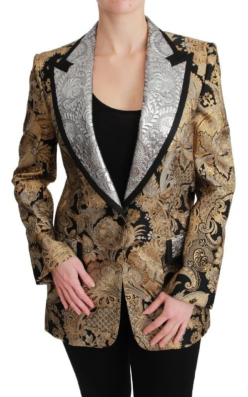 Single - Breasted Women's Linen Blend Blazers in Earth Tones for Casual Wear Dolce & Gabbana Floral Jacquard Blazer Jacket Single - Breasted Women's Linen Blend Blazers in Earth Tones for Casual Wear Dolce & Gabbana Floral Jacquard Blazer Jacket