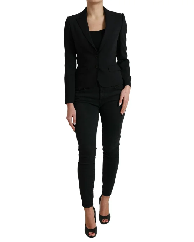 Women's Notched Lapel Blazers in Beige for a Timeless Outfit Dolce & Gabbana Wool Single Breasted Blazer Jacket Women's Notched Lapel Blazers in Beige for a Timeless Outfit Dolce & Gabbana Wool Single Breasted Blazer Jacket