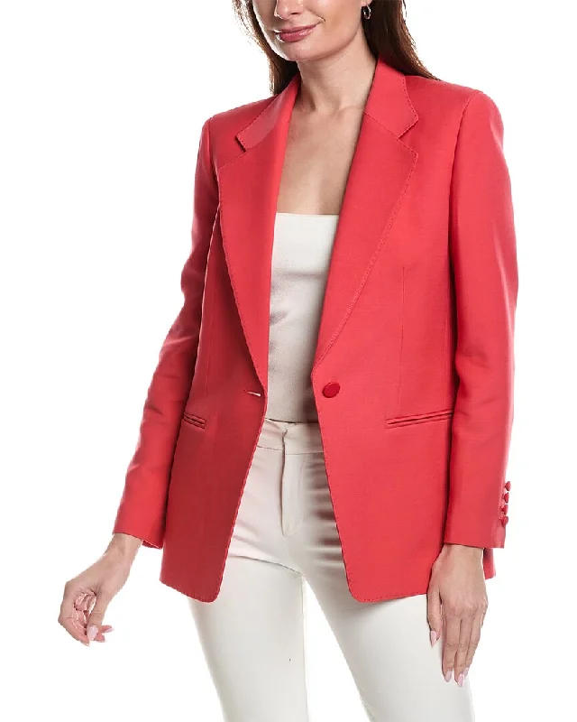 Single - Breasted Women's Linen Blend Blazers in Earth Tones for Casual Wear Lafayette 148 New York Single Button Drop Wool & Silk-Blend Blazer Single - Breasted Women's Linen Blend Blazers in Earth Tones for Casual Wear Lafayette 148 New York Single Button Drop Wool & Silk-Blend Blazer