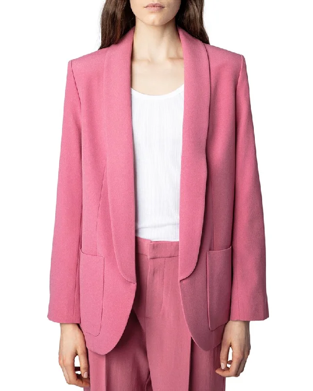 Plus Size Women's Ruffled Blazers in Pink for a Girly and Fashionable Look Zadig & Voltaire Verdun Crepe Blazer Plus Size Women's Ruffled Blazers in Pink for a Girly and Fashionable Look Zadig & Voltaire Verdun Crepe Blazer