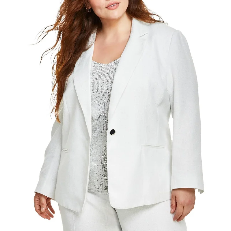 Plus Size Women's Double - Breasted Wool Blazers for Winter Office Wear Plus Womens Metallic Suit Separate One-Button Blazer Plus Size Women's Double - Breasted Wool Blazers for Winter Office Wear Plus Womens Metallic Suit Separate One-Button Blazer
