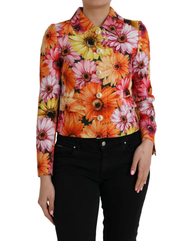 Women's Slim - Fit Blazers in Charcoal Gray for a Professional Appearance Dolce & Gabbana Floral Brocade Button-Up Blazer Jacket Women's Slim - Fit Blazers in Charcoal Gray for a Professional Appearance Dolce & Gabbana Floral Brocade Button-Up Blazer Jacket