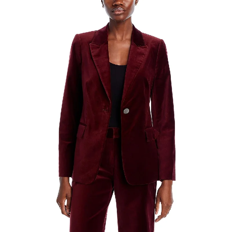 Double - Breasted Women's Leather Blazers in Taupe for an Edgy Look Ramsey Womens Velvet Suit Separate One-Button Blazer Double - Breasted Women's Leather Blazers in Taupe for an Edgy Look Ramsey Womens Velvet Suit Separate One-Button Blazer
