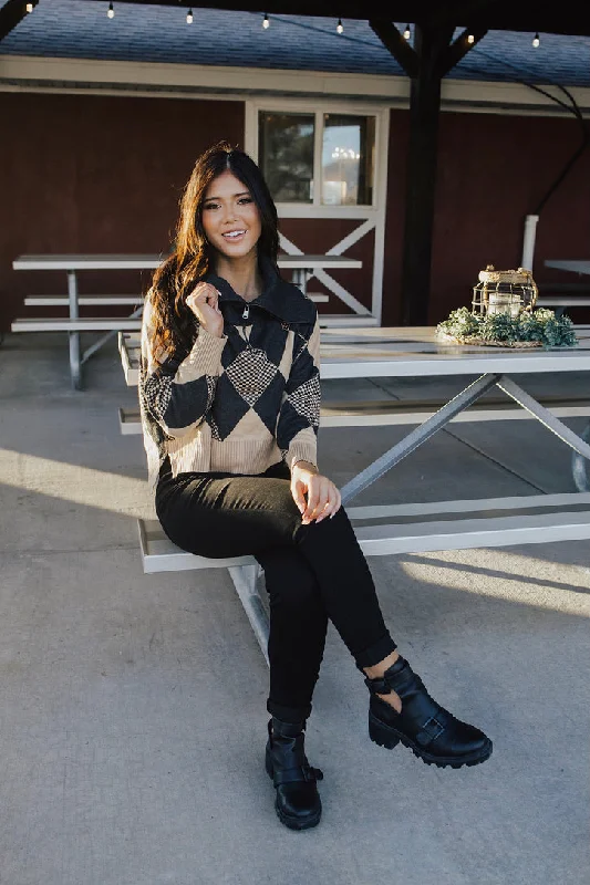 Women's Open - Front Knit Cardigans with a Longline Design Billy Half Zip Sweater Lux Collection Women's Open - Front Knit Cardigans with a Longline Design Billy Half Zip Sweater Lux Collection
