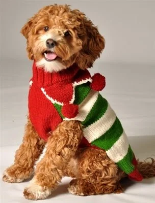 Button - Down Women's Knit Blouses with a Chunky Knit Texture  Christmas Elf Sweater