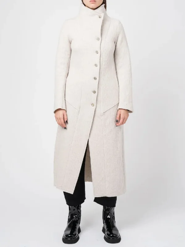 Women's long - length wool blend jackets for a warm and stylish winter look  COAT