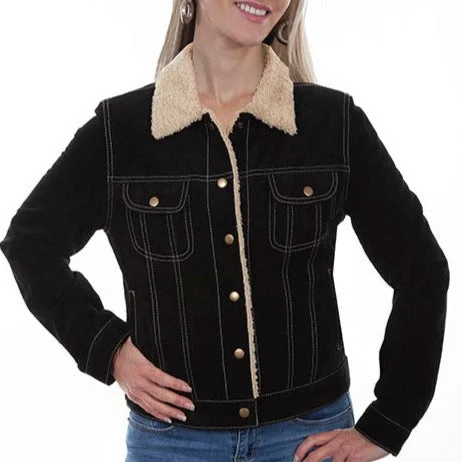 Women's bomber jackets with a holographic finish for a futuristic and eye - catching look Scully Women's Suede Jean Jacket Women's bomber jackets with a holographic finish for a futuristic and eye - catching look Scully Women's Suede Jean Jacket
