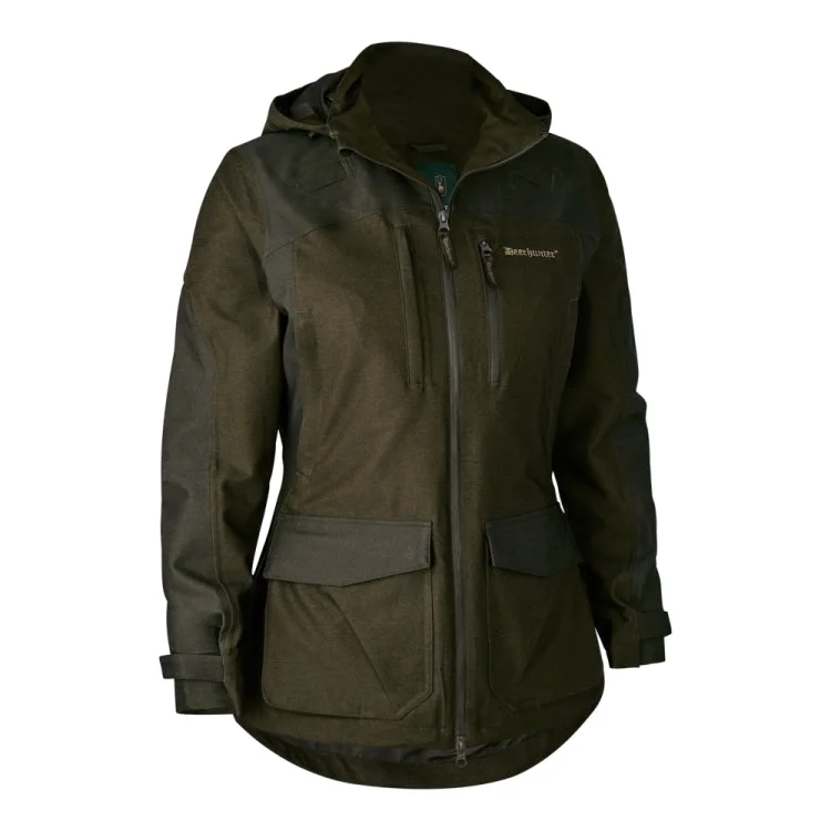 Women's long - line cardigan jackets in a soft knit for a cozy and elegant look Deerhunter Ladies Chasse Jacket - Olive Night Melange Women's long - line cardigan jackets in a soft knit for a cozy and elegant look Deerhunter Ladies Chasse Jacket - Olive Night Melange