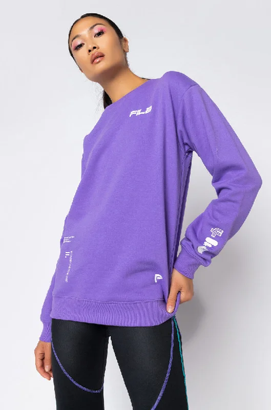 Women's fleece - lined hoodie with thumbholes for warmth in winter FILA LUCE SWEATSHIRT Women's fleece - lined hoodie with thumbholes for warmth in winter FILA LUCE SWEATSHIRT