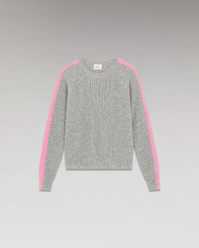 Women's crew - neck sweatshirt in a heather gray shade for a classic and versatile option Sweatshirt Beaded 2301wpr00263 1500-Gris-Chine-Fonc Women's crew - neck sweatshirt in a heather gray shade for a classic and versatile option Sweatshirt Beaded 2301wpr00263 1500-Gris-Chine-Fonc