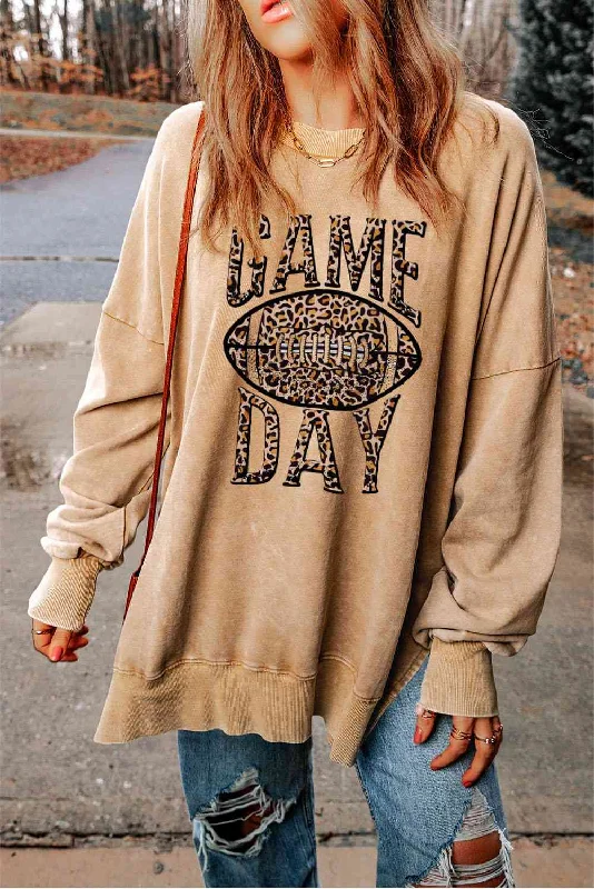 Women's pullover hoodie with a side slit for a modern and relaxed fit GAME DAY Graphic Sweatshirt Women's pullover hoodie with a side slit for a modern and relaxed fit GAME DAY Graphic Sweatshirt