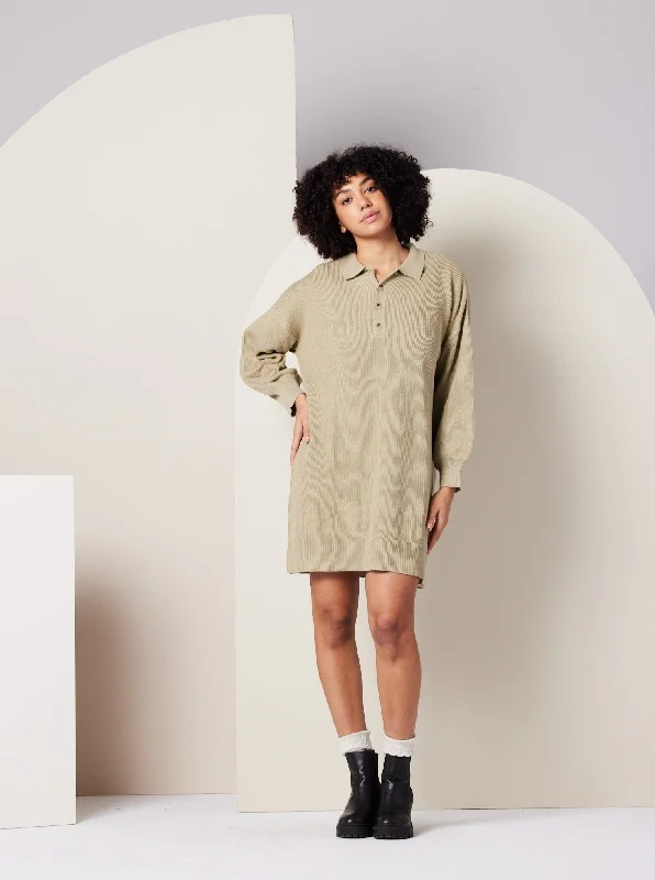 Mock Neck Women's Angora Blend Sweater Dresses in Solid Colors Griffin Sweater Dress - Khaki Green Mock Neck Women's Angora Blend Sweater Dresses in Solid Colors Griffin Sweater Dress - Khaki Green