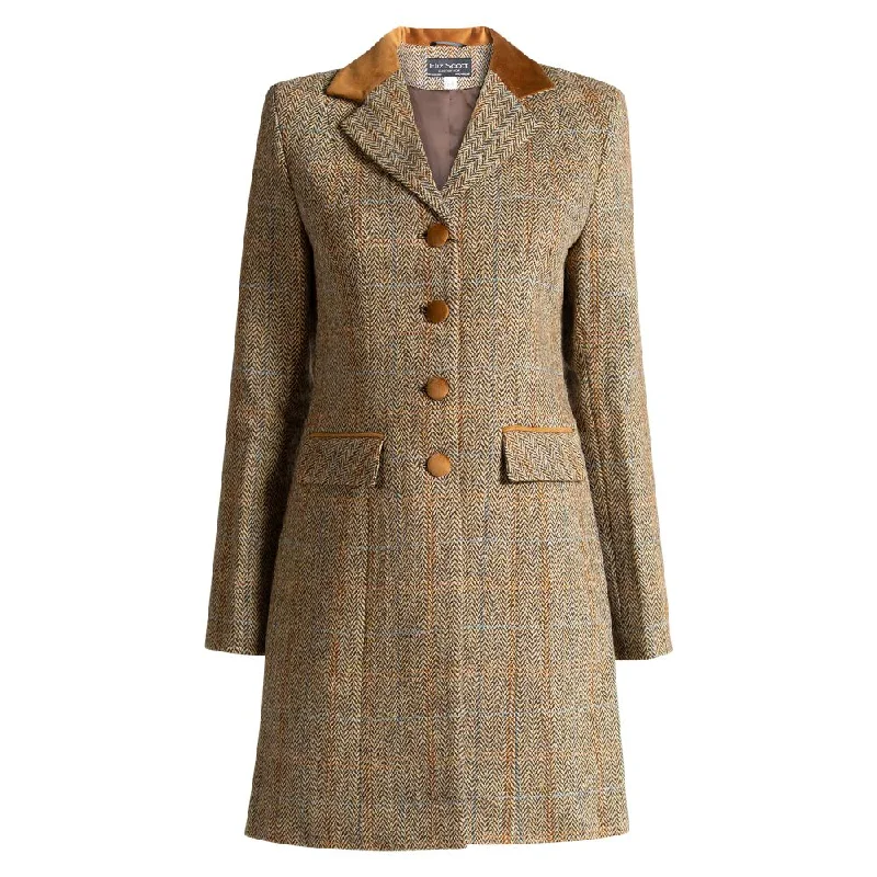Women's waterproof rain jackets in bright yellow for high - visibility outdoor activities Harris Tweed Women's Coat - Sophie - Light Brown Herringbone - CLEARANCE Women's waterproof rain jackets in bright yellow for high - visibility outdoor activities Harris Tweed Women's Coat - Sophie - Light Brown Herringbone - CLEARANCE