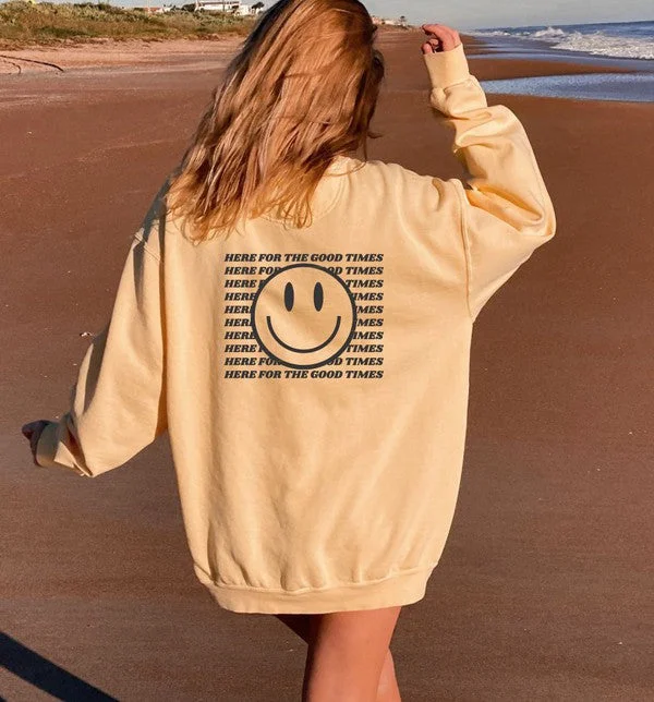 Women's tie - dye hoodie in bright colors for a retro and eye - catching style Here For the Good Times Comfort Color Sweatshirt Women's tie - dye hoodie in bright colors for a retro and eye - catching style Here For the Good Times Comfort Color Sweatshirt