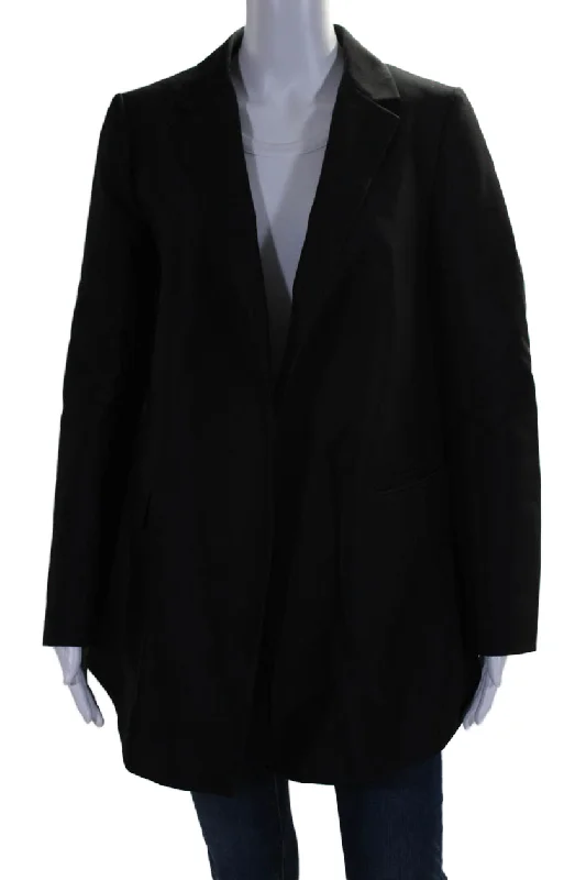 Oversized Women's Checkered Blazers in Black and White for a Trendy Style Jil Sander Womens Open Front Notched Lapel Woven Blazer Jacket Black Wool FR 36 Oversized Women's Checkered Blazers in Black and White for a Trendy Style Jil Sander Womens Open Front Notched Lapel Woven Blazer Jacket Black Wool FR 36