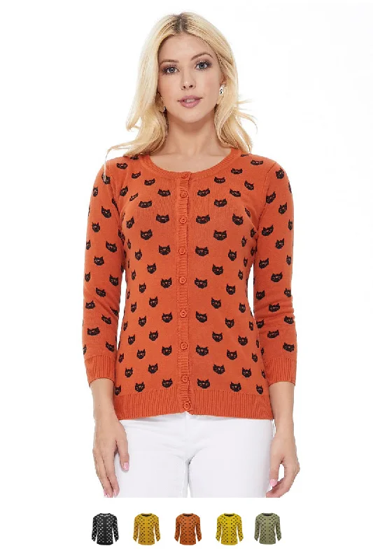 Long - Sleeve Women's Cable - Knit Tops in Earth Tones for Fall YEMAK Women's Cute Cat Pattern 3/4 Sleeve Button Down Stylish Cardigan Sweater MK3466 Long - Sleeve Women's Cable - Knit Tops in Earth Tones for Fall YEMAK Women's Cute Cat Pattern 3/4 Sleeve Button Down Stylish Cardigan Sweater MK3466
