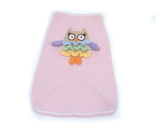 Women's Knit Halter Tops in a Trendy Design for Beach Days Owl Walk All Over You Sweater - Pink Women's Knit Halter Tops in a Trendy Design for Beach Days Owl Walk All Over You Sweater - Pink