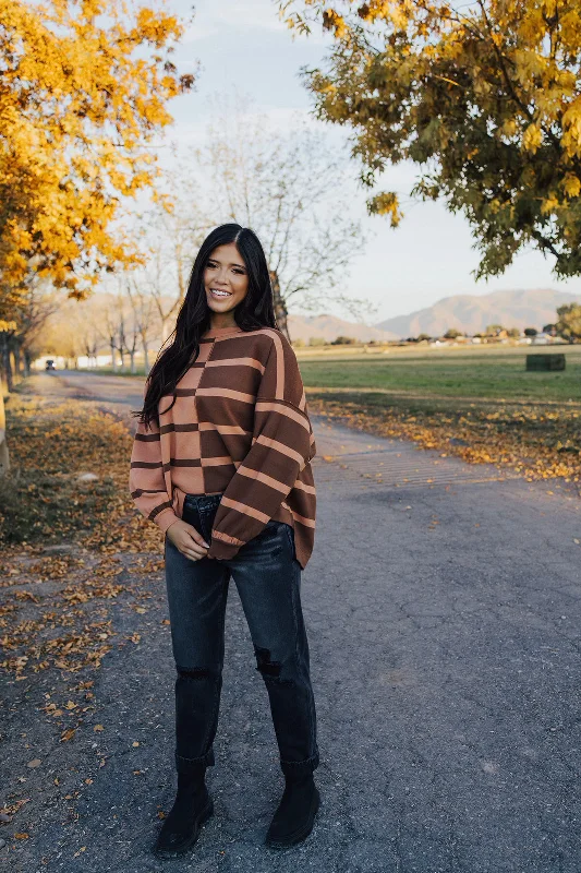 Plus Size Women's Knit Tunic Tops with Side Slits for a Flowy Silhouette Reagan Striped Sweater Plus Size Women's Knit Tunic Tops with Side Slits for a Flowy Silhouette Reagan Striped Sweater