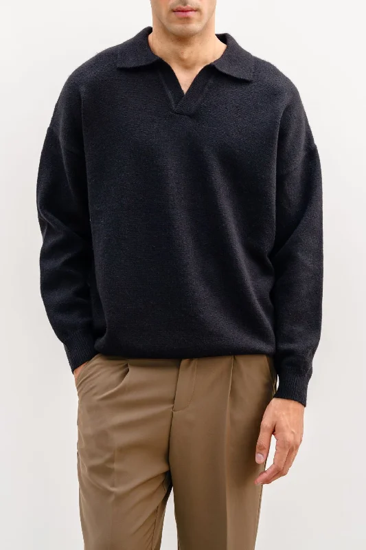 Turtleneck Women's Knit Sweaters in Soft Cashmere for Winter  RELAXED POLO SWEATER