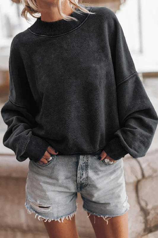 Women's hoodie with a detachable hood for customizable styling Round Neck Dropped Shoulder Sweatshirt Women's hoodie with a detachable hood for customizable styling Round Neck Dropped Shoulder Sweatshirt