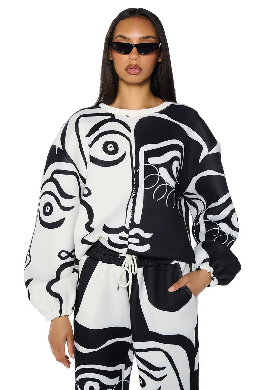 Women's crew - neck sweatshirt in a heather gray shade for a classic and versatile option SOMEBODY I USED TO KNOW PULL OVER SWEATSHIRT Women's crew - neck sweatshirt in a heather gray shade for a classic and versatile option SOMEBODY I USED TO KNOW PULL OVER SWEATSHIRT