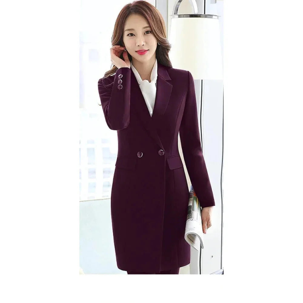 Plus Size Women's Double - Breasted Wool Blazers for Winter Office Wear Women's Burgundy Winter Formal Notched Collar Single Breasted Blazer Plus Size Women's Double - Breasted Wool Blazers for Winter Office Wear Women's Burgundy Winter Formal Notched Collar Single Breasted Blazer