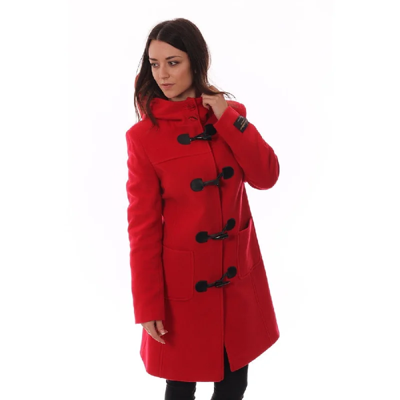 Women's pea coats in a plus - size fit for a flattering and warm winter coat Women's Cashmere Duffle Coat in Red Women's pea coats in a plus - size fit for a flattering and warm winter coat Women's Cashmere Duffle Coat in Red