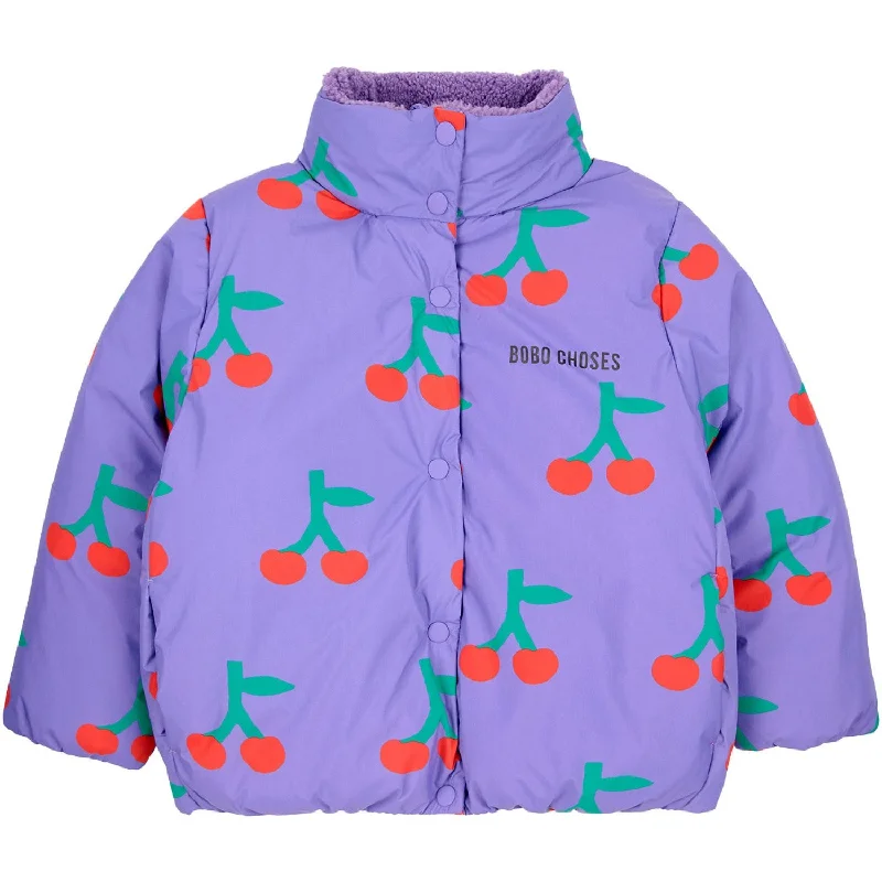 Women's long - length down - filled winter coats Bobo Choses Lavender Bobo Cherry All Over Anorak Women's long - length down - filled winter coats Bobo Choses Lavender Bobo Cherry All Over Anorak