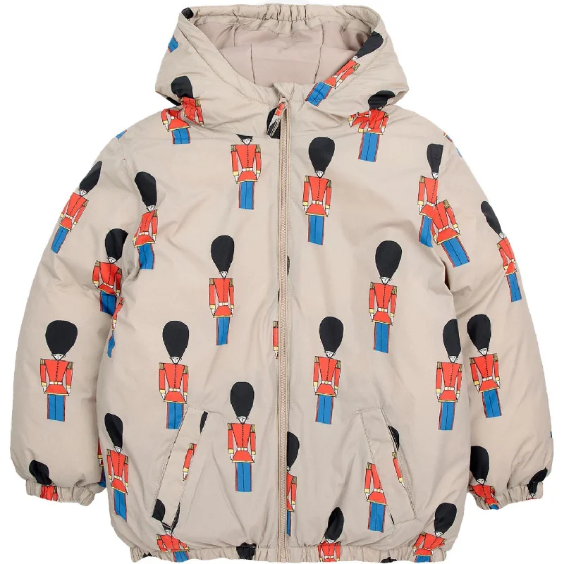 Women's winter coats with detachable hoods Bobo Choses Light Brown Little Tin Soldiers All Over Anorak Women's winter coats with detachable hoods Bobo Choses Light Brown Little Tin Soldiers All Over Anorak