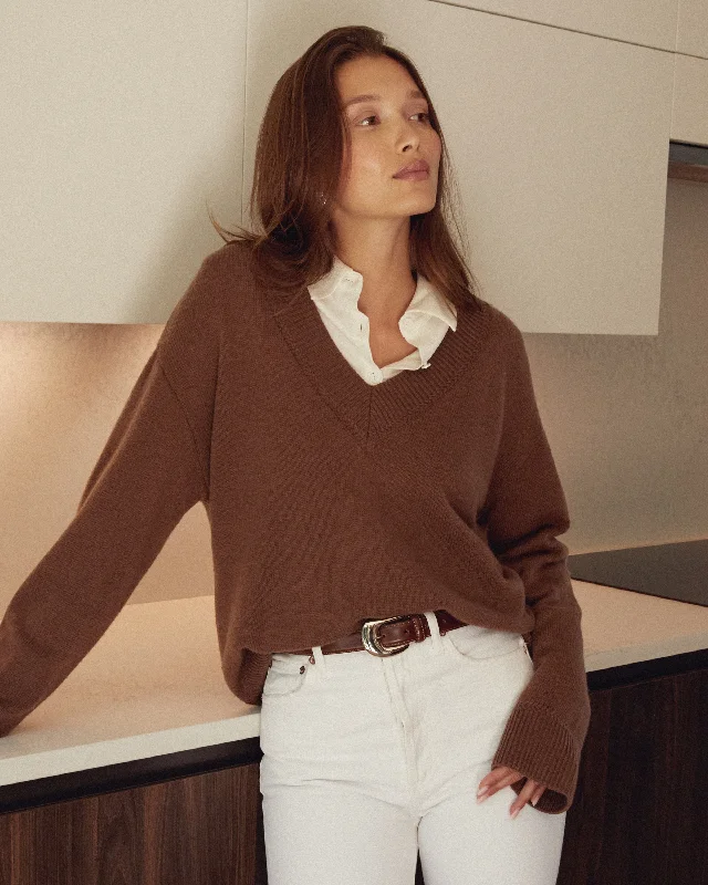 Women's Turtleneck Sweater Co - ords in Charcoal with Leather Trim for an Edgy Look Brenna Merino Wool Sweater