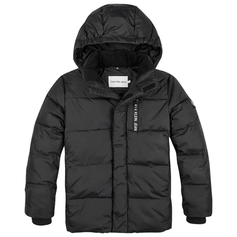 Women's waterproof ski winter coats with hoods Calvin Klein Essential Puffer Jacket Ck Black Women's waterproof ski winter coats with hoods Calvin Klein Essential Puffer Jacket Ck Black