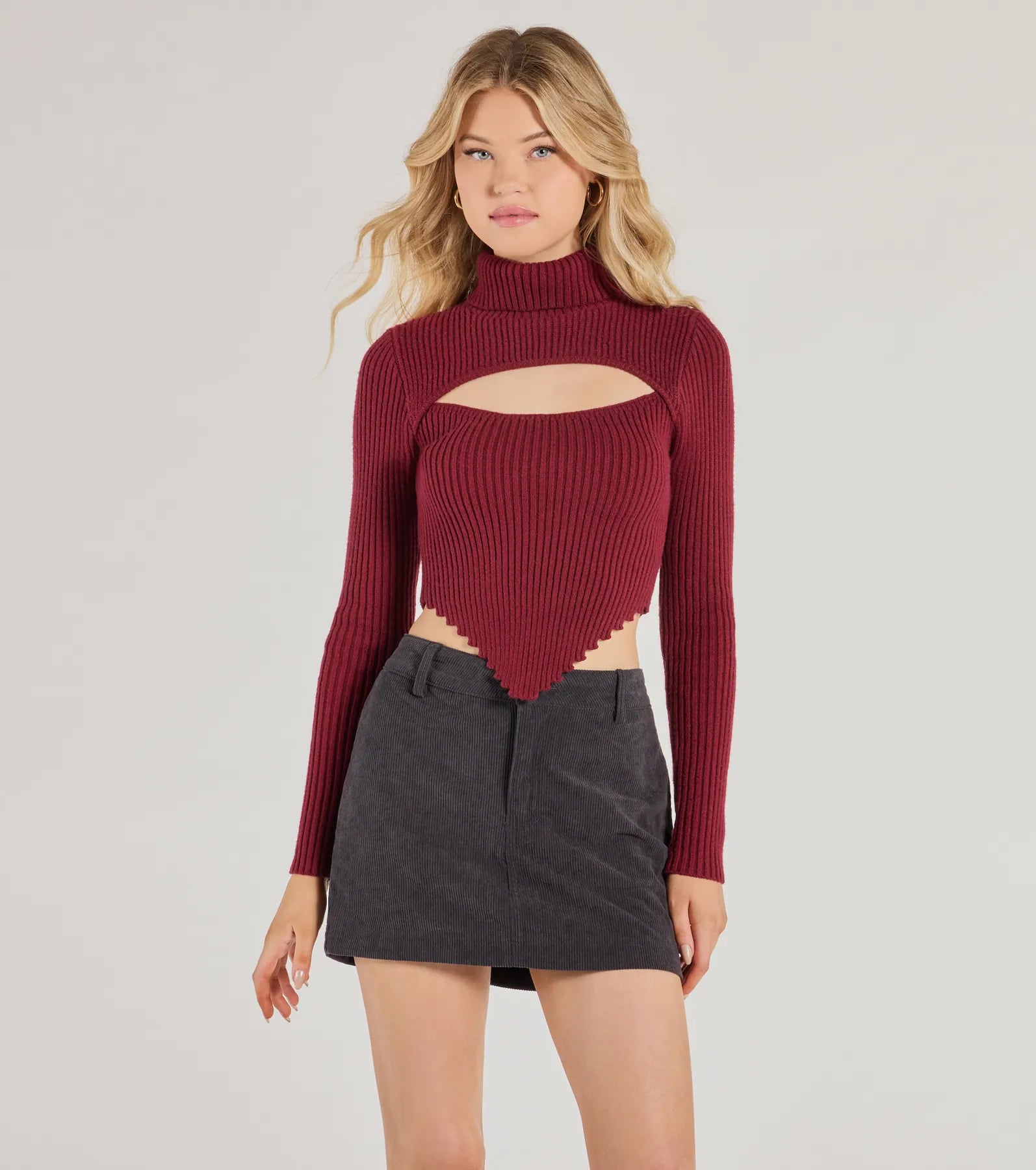Regular Fit Women's Ribbed Sweater Co - ords in Teal with Side Slits for a Modern Twist Chic Muse Ribbed Knit Cutout Crop Top Regular Fit Women's Ribbed Sweater Co - ords in Teal with Side Slits for a Modern Twist Chic Muse Ribbed Knit Cutout Crop Top