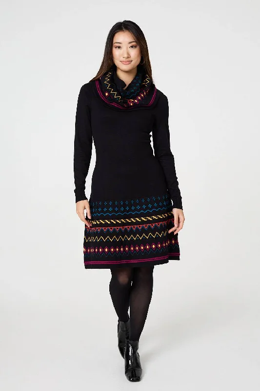 Sleeveless Women's Silk Blend Sweater Dresses for a Sophisticated Look Printed Removable Scarf Knee Length Dress Sleeveless Women's Silk Blend Sweater Dresses for a Sophisticated Look Printed Removable Scarf Knee Length Dress