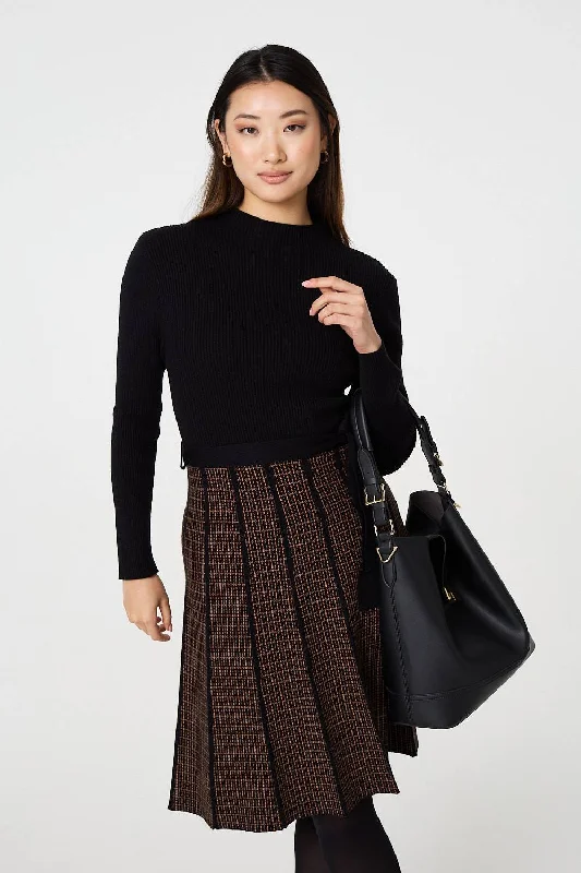Mini - Length Women's Chunky Knit Sweater Dresses in Bold Hues Geo Print Tie Waist Pleated Midi Jumper Dress Mini - Length Women's Chunky Knit Sweater Dresses in Bold Hues Geo Print Tie Waist Pleated Midi Jumper Dress