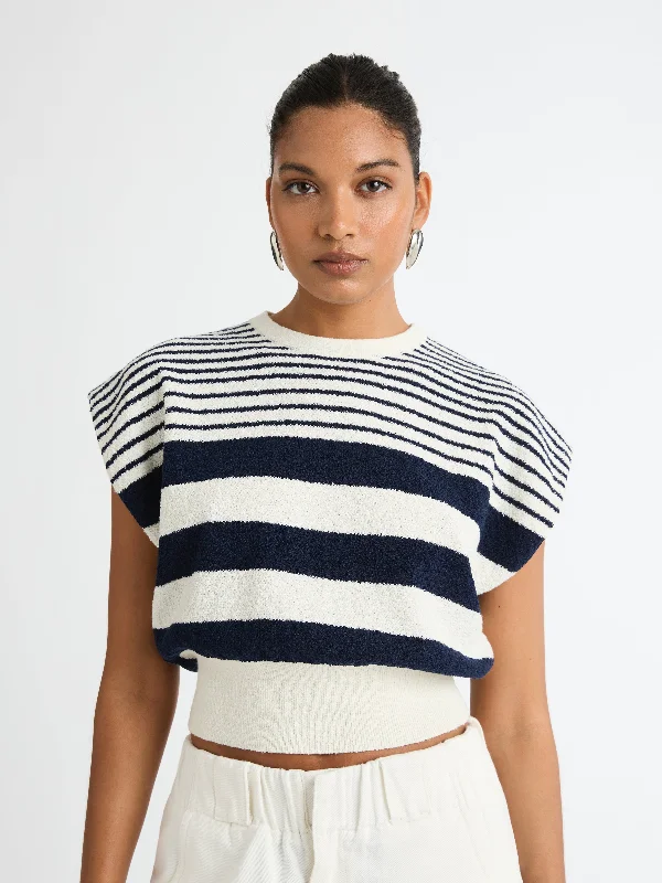 Women's Cashmere Blend Sweater Co - ords in Navy Blue for a Sophisticated Office Outfit MANCHESTER KNIT TOP Women's Cashmere Blend Sweater Co - ords in Navy Blue for a Sophisticated Office Outfit MANCHESTER KNIT TOP