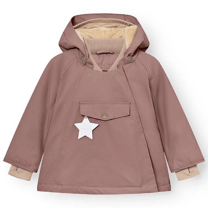 Women's winter coats with thumb holes​ Mini A ture Light plum Wang Fleece Winter Jacket