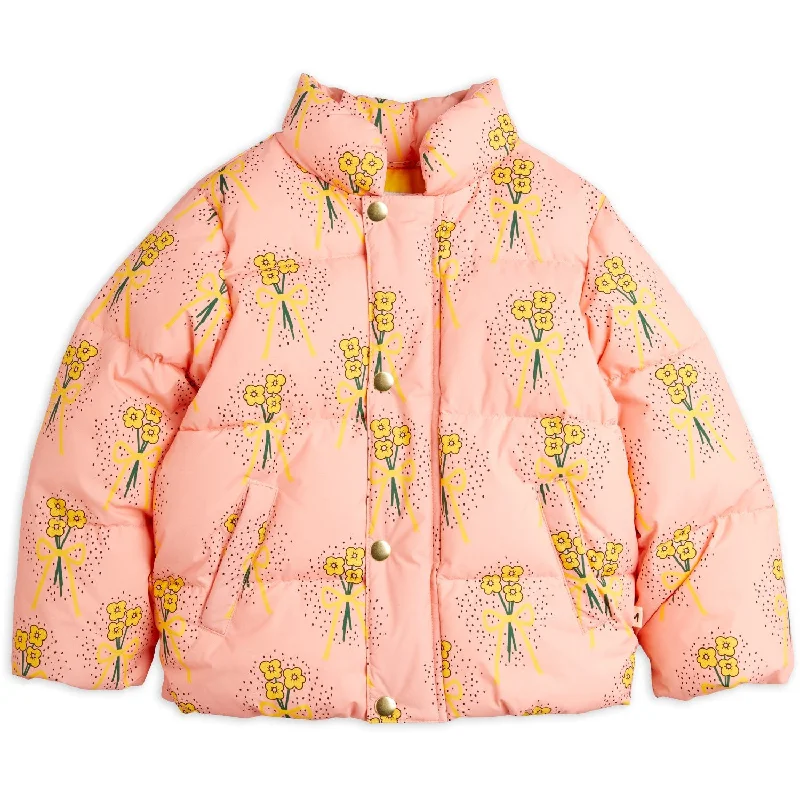 Women's winter coats with reflective strips Mini Rodini Pink Winter Flowers Aop City Puffer Jacket Women's winter coats with reflective strips Mini Rodini Pink Winter Flowers Aop City Puffer Jacket