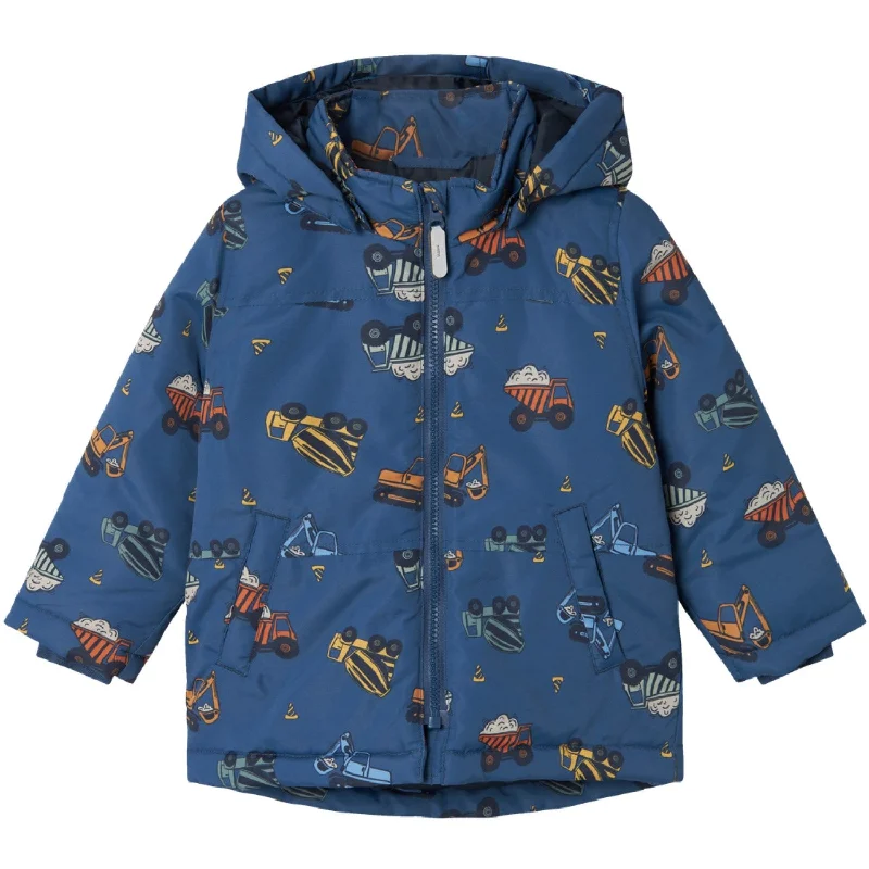 Women's cropped winter jackets with fur collars Name It Dark Denim Digger Max Jacket AOP Noos Women's cropped winter jackets with fur collars Name It Dark Denim Digger Max Jacket AOP Noos