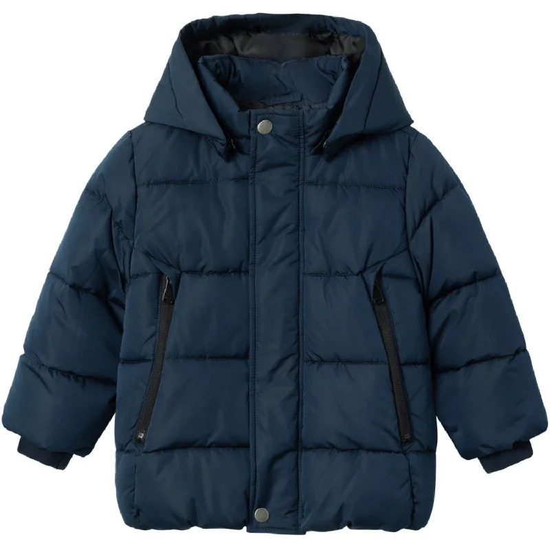 Women's winter coats with ribbed cuffs​ Name It Dark Sapphire Memo Jacket