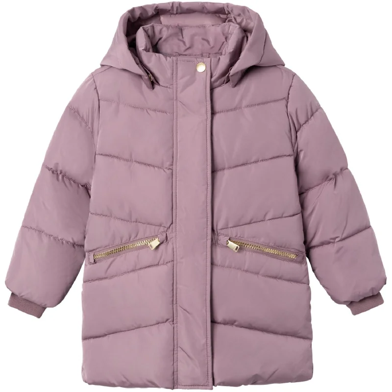 Women's snow - proof winter anoraks​ Name It Grape Shake Memo Long Jacket