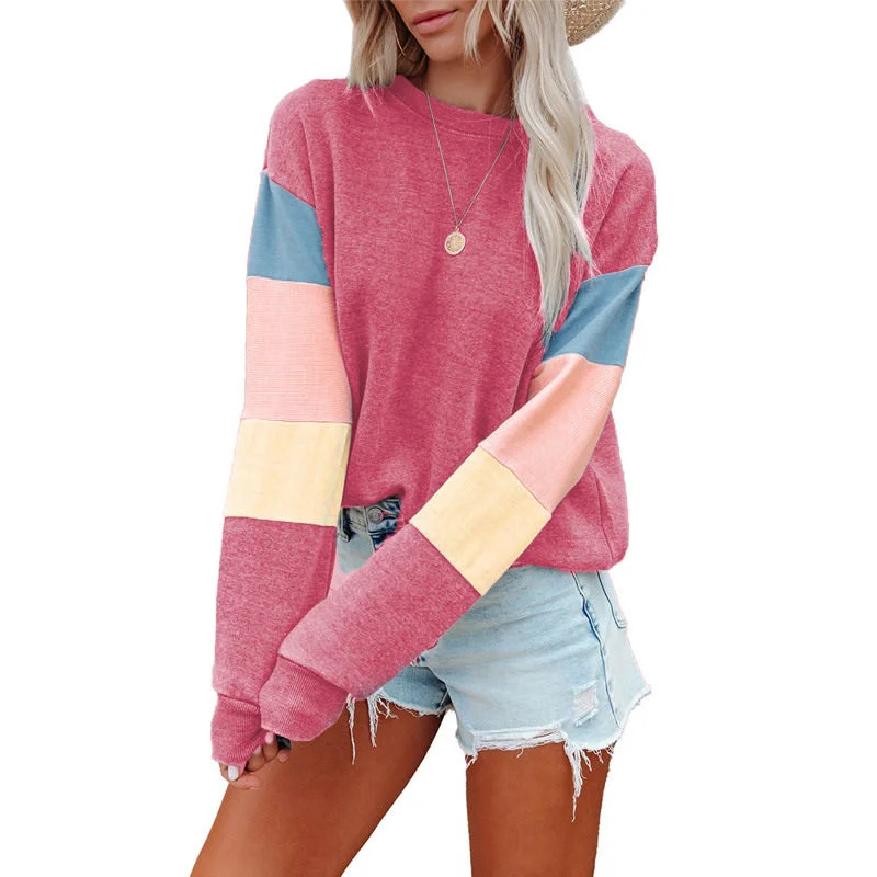 Patchwork Fashion Women Sweatshirt Casual Long Sleeve Pullover Print Crewneck Women logo hoodie Sweatshirt Patchwork Fashion Women Sweatshirt Casual Long Sleeve Pullover Print Crewneck Women logo hoodie Sweatshirt