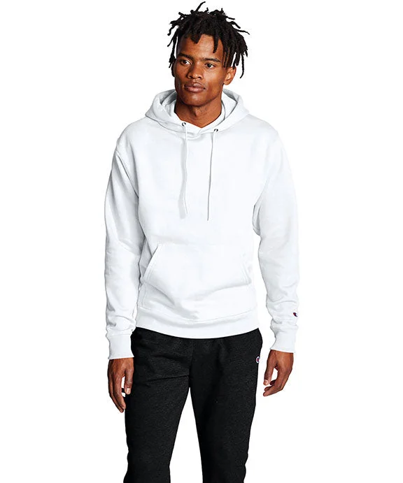 S700 - Champion Adult Double Dry Eco® Pullover Hooded Sweatshirt | White