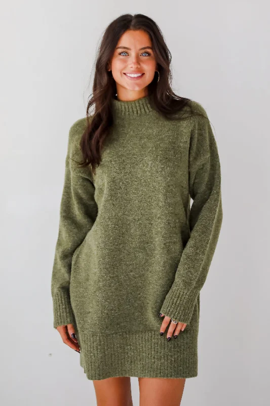 Plus Size Women's Tunic - Style Sweater Dresses with Pockets Seasonally Stylish Mock Neck Mini Sweater Dress Plus Size Women's Tunic - Style Sweater Dresses with Pockets Seasonally Stylish Mock Neck Mini Sweater Dress