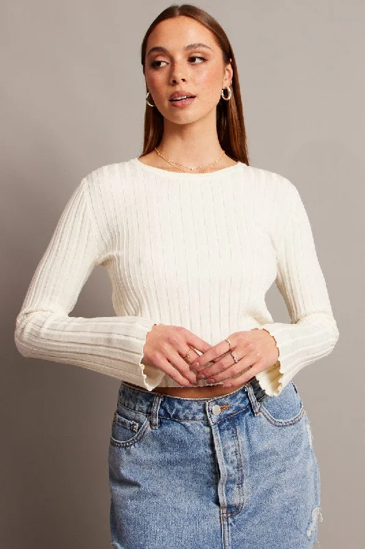 Plus Size Women's Printed Sweater Co - ords in Geometric Patterns for a Trendy Statement White Crop Jumper Boat Neck Long Sleeve Plus Size Women's Printed Sweater Co - ords in Geometric Patterns for a Trendy Statement White Crop Jumper Boat Neck Long Sleeve