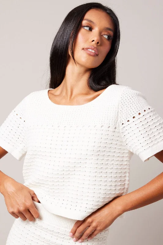 Plus Size Women's Open Front Cardigan Sweater Co - ords in Gray for a Stylish and Comfortable Layer White Knit Top Short Sleeve Crochet Plus Size Women's Open Front Cardigan Sweater Co - ords in Gray for a Stylish and Comfortable Layer White Knit Top Short Sleeve Crochet